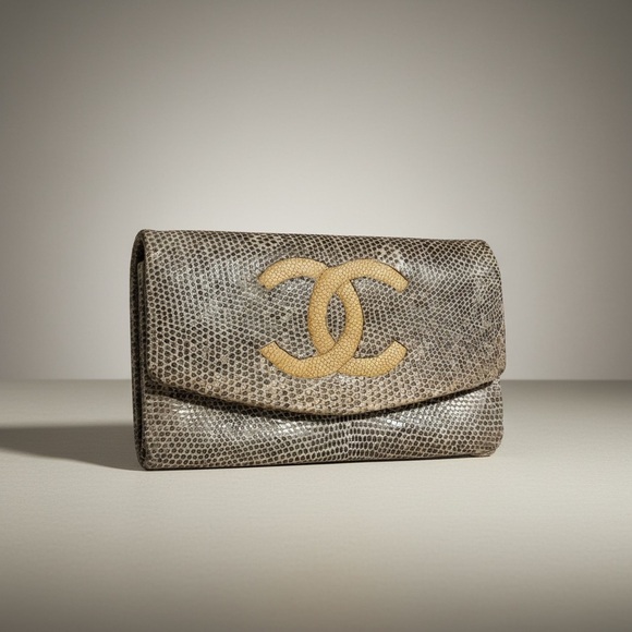CHANEL Handbags - Chanel Exotic Flap | CUSTOM | Vintage Chanel | Neutral Snake